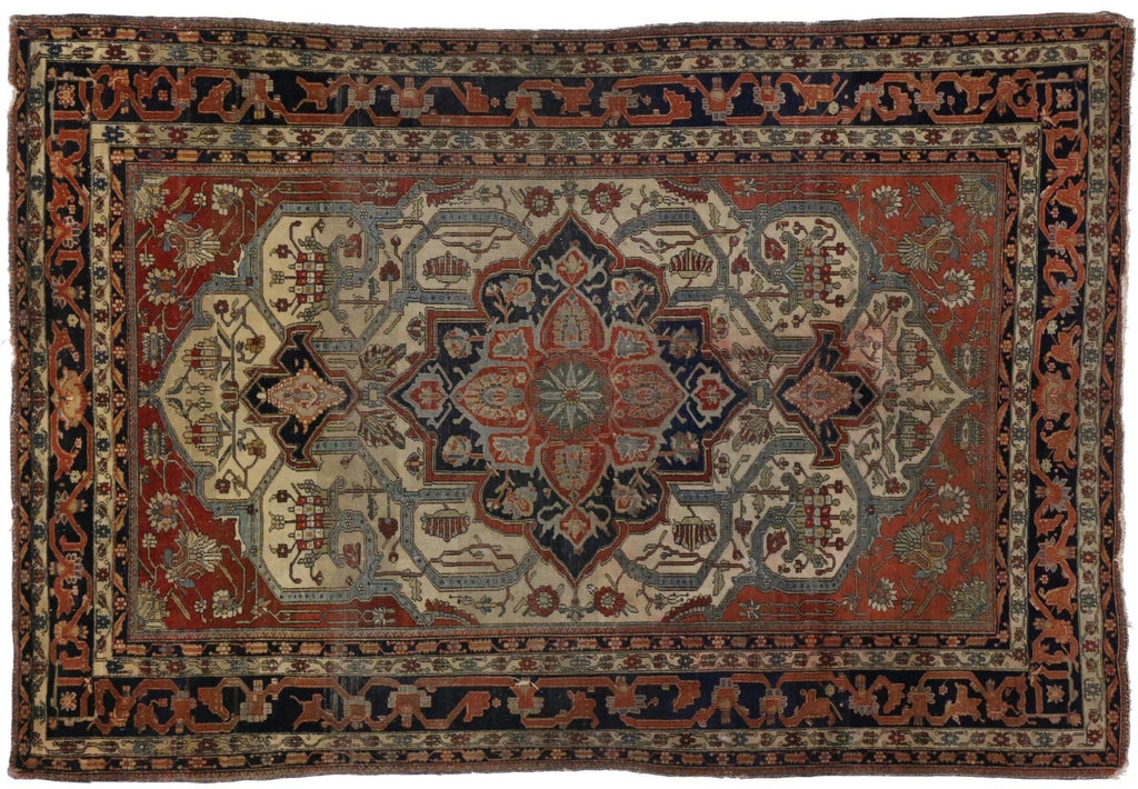 4 x 7 Vintage Kashan Rug 74955