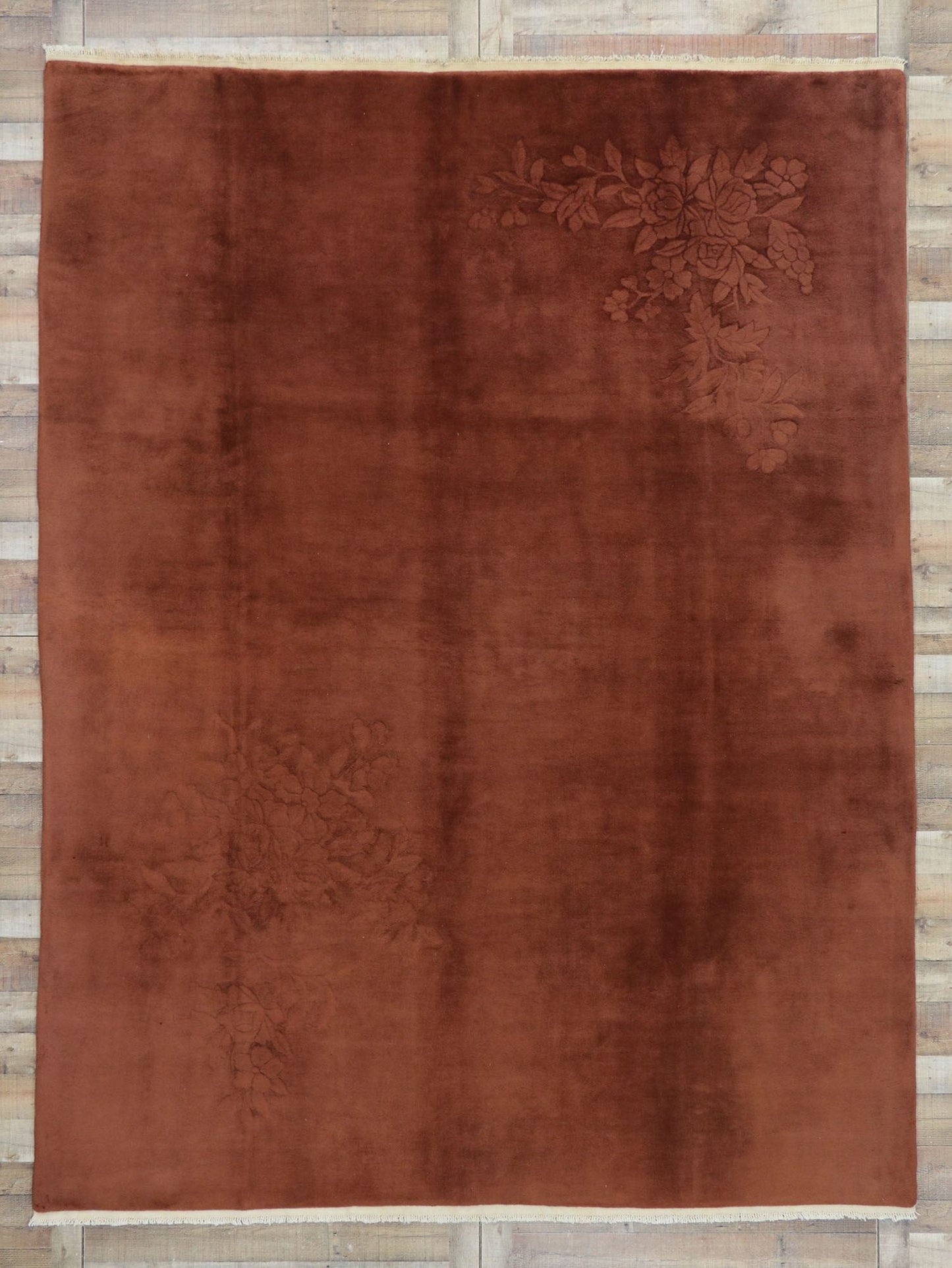 9 x 12 Vintage Chinese Art Deco Rug 74956