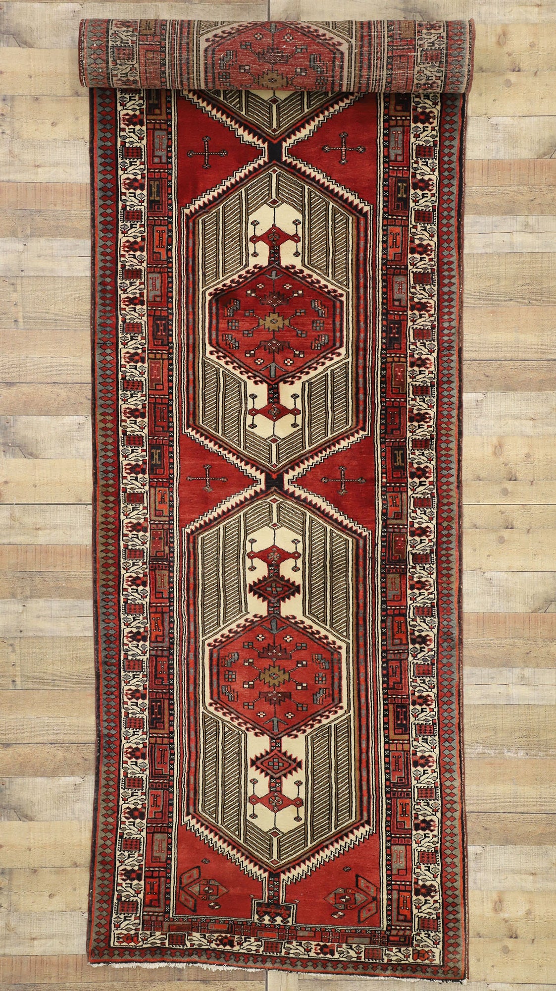 4 x 14 Vintage Serab Rug 74966