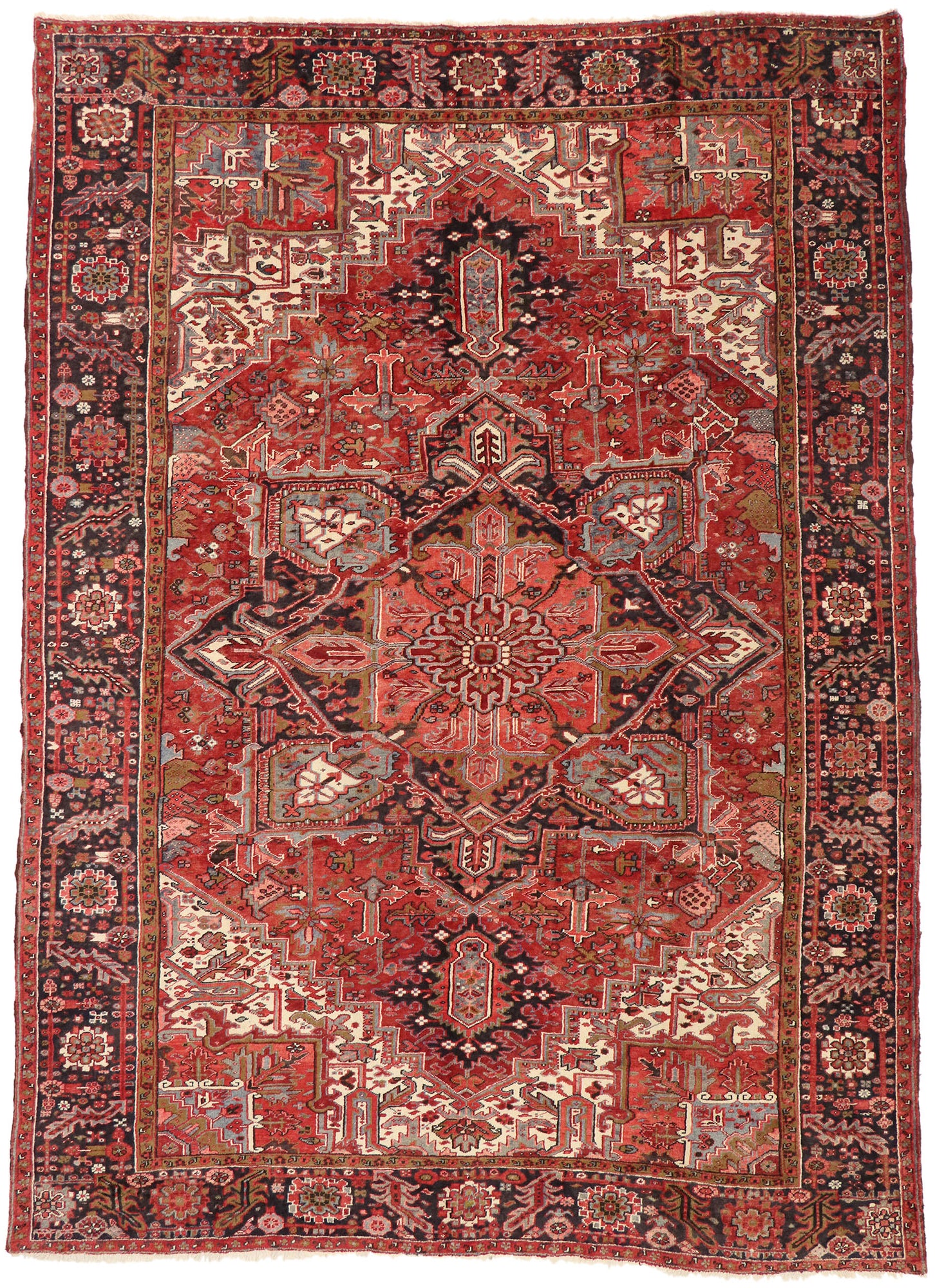 10 x 13 Vintage Persian Heriz Rug 74970