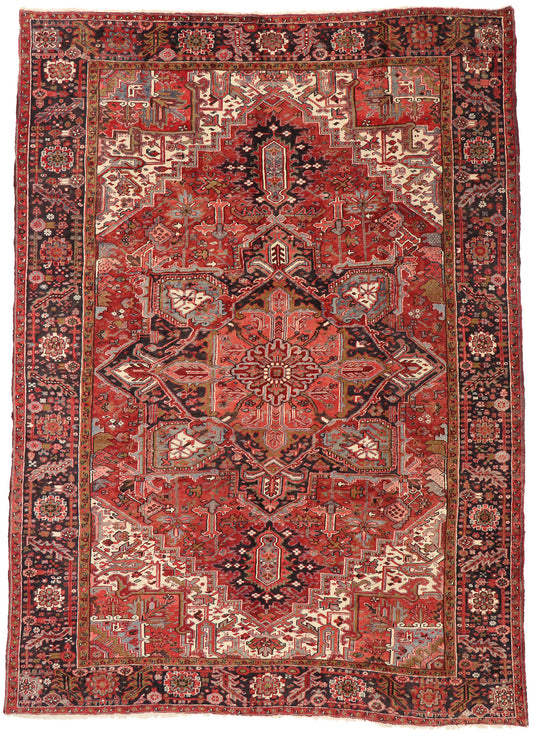 10 x 13 Vintage Persian Heriz Rug 74970