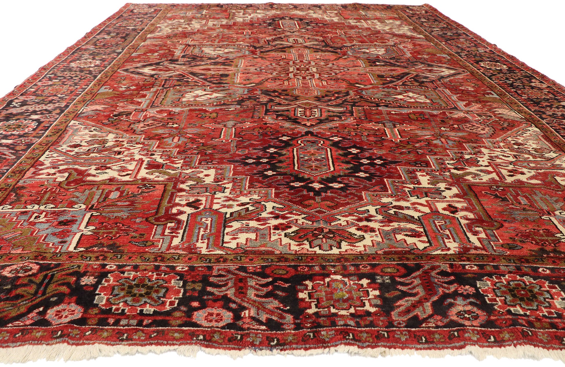 10 x 13 Vintage Persian Heriz Rug 74970