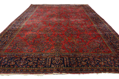 10 x 15 Antique Persian Kashan Rug 74971