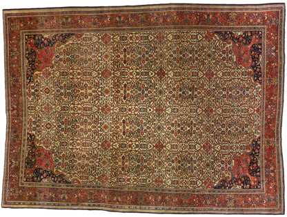 9 x 11 Antique Persian Farahan Rug 74980