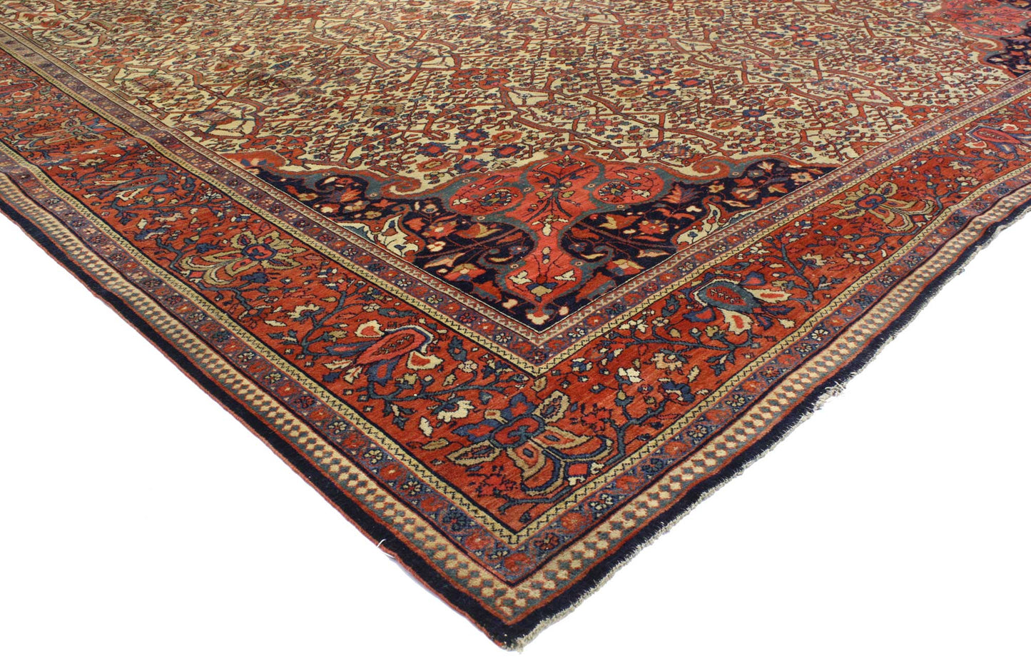 9 x 11 Antique Persian Farahan Rug 74980