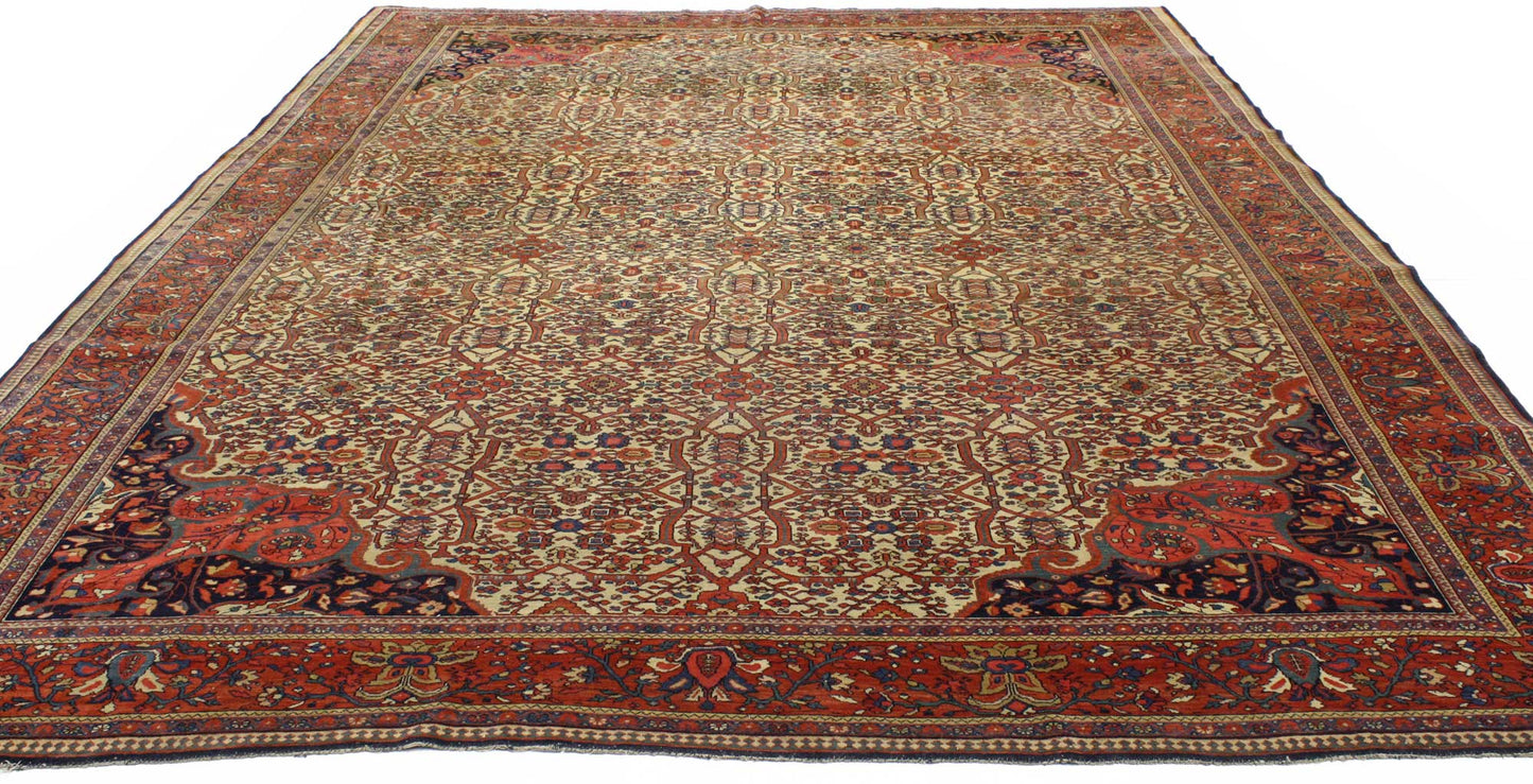 9 x 11 Antique Persian Farahan Rug 74980