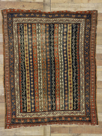 4 x 5 Antique Persian Bakhtiari Rug 74992
