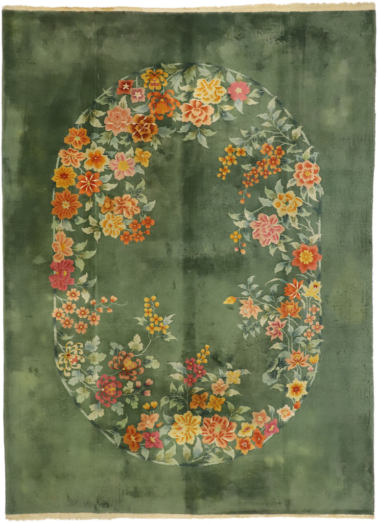 10 x 13 Vintage Art Deco Rug 74995