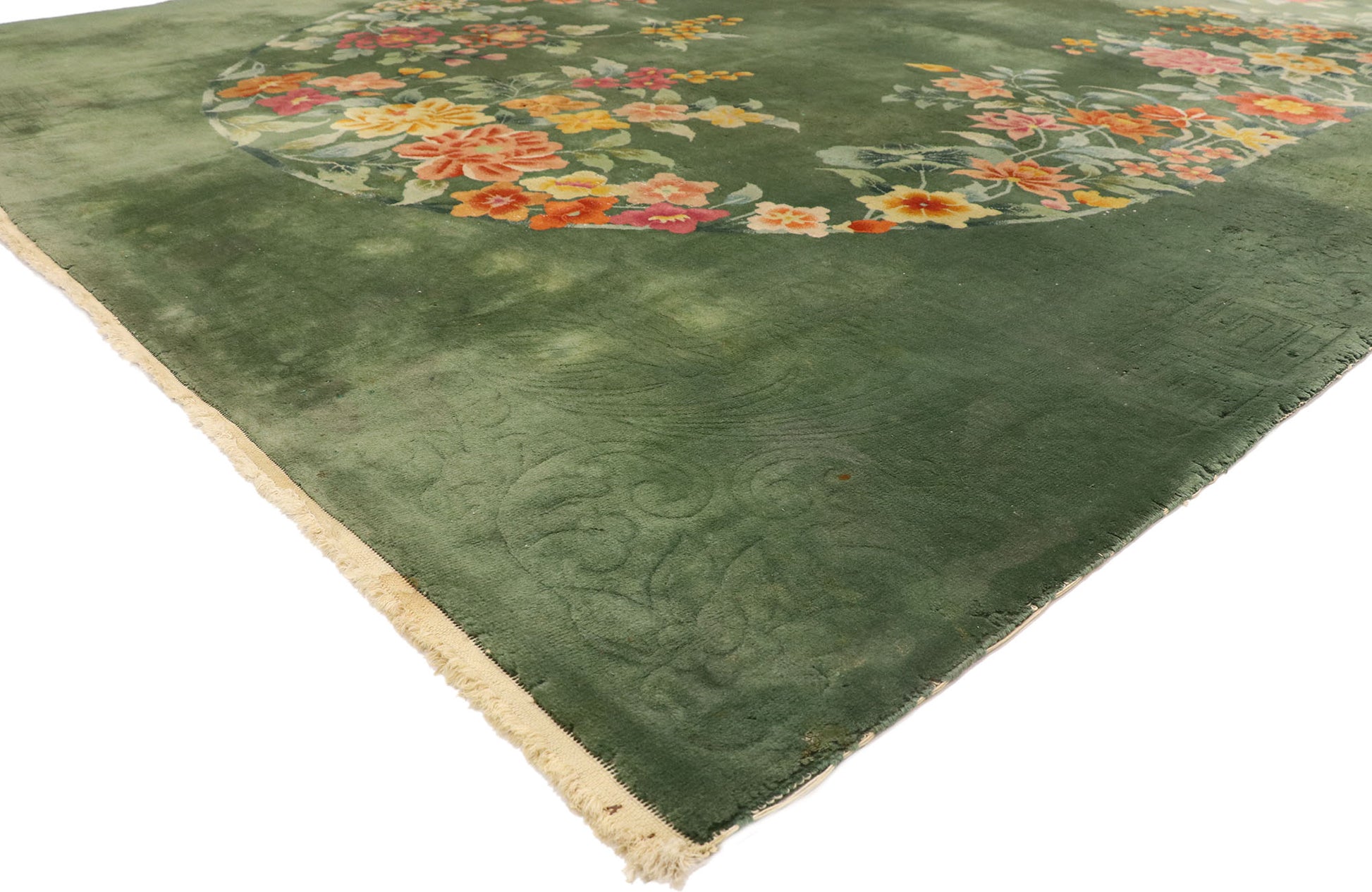 10 x 13 Vintage Art Deco Rug 74995