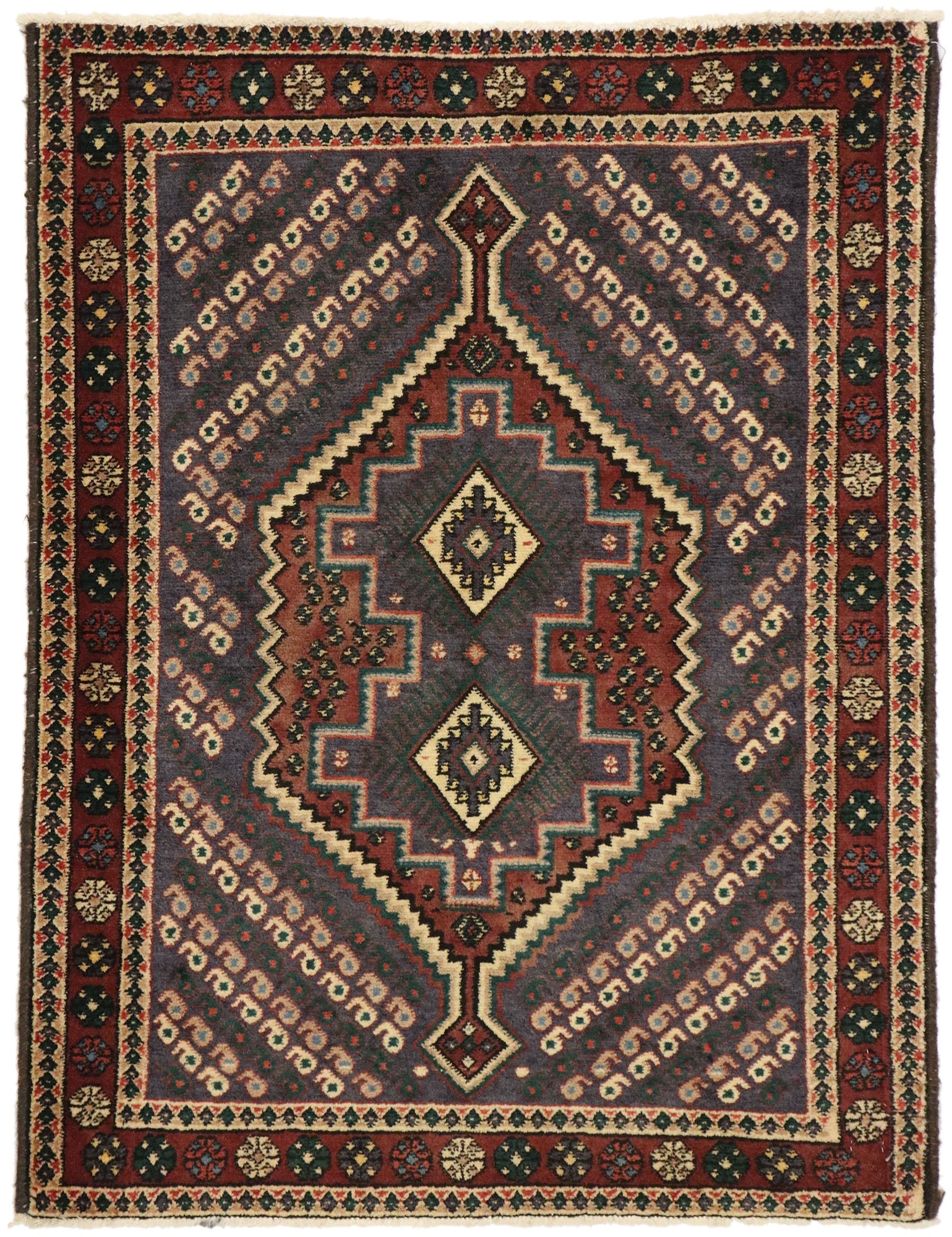 3 x 4 Vintage Persian Afshar Rug 75004