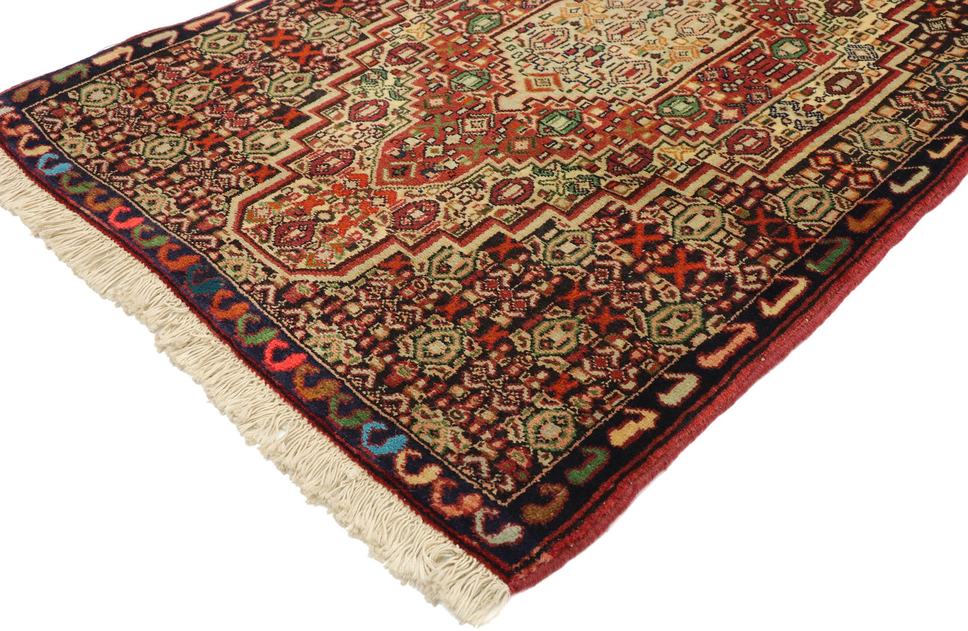 2 x 4 Vintage Persian Sanadaj Rug 75015