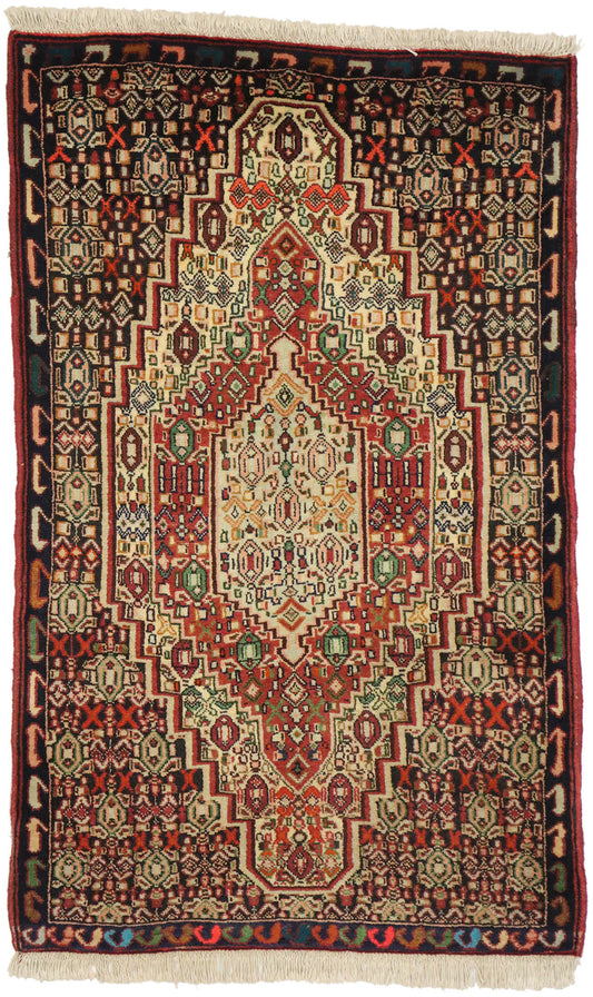 2 x 4 Vintage Persian Sanadaj Rug 75015