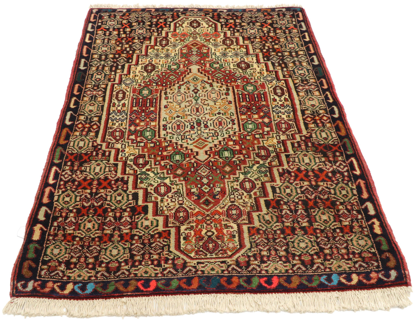 2 x 4 Vintage Persian Sanadaj Rug 75015