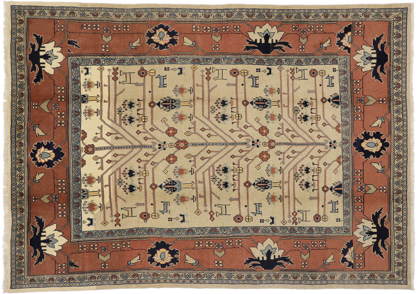 7 x 10 Vintage Persian Mahal Rug 75092
