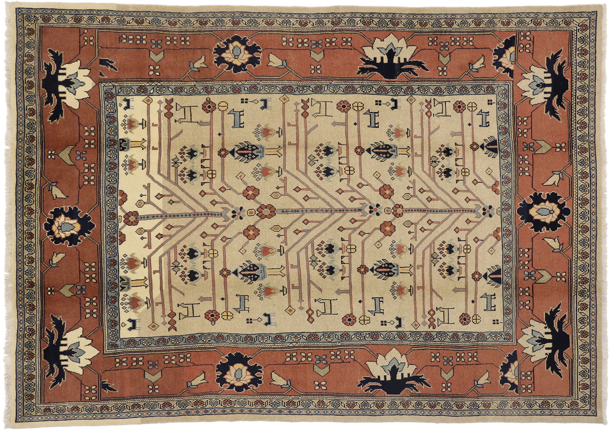 7 x 10 Vintage Persian Mahal Rug 75092