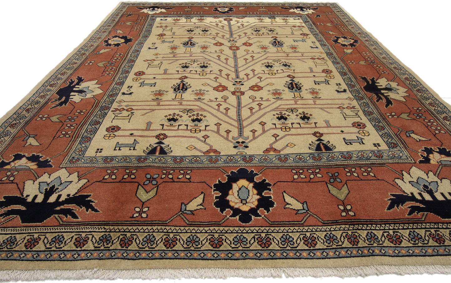 7 x 10 Vintage Persian Mahal Rug 75092