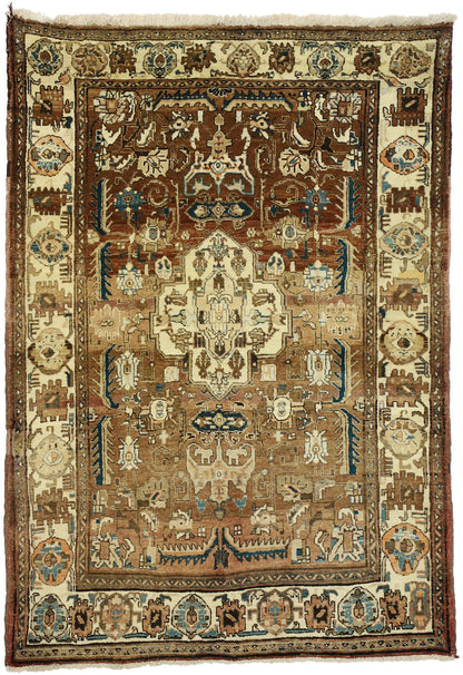 5 x 6 Vintage Persian Heriz Rug 75126