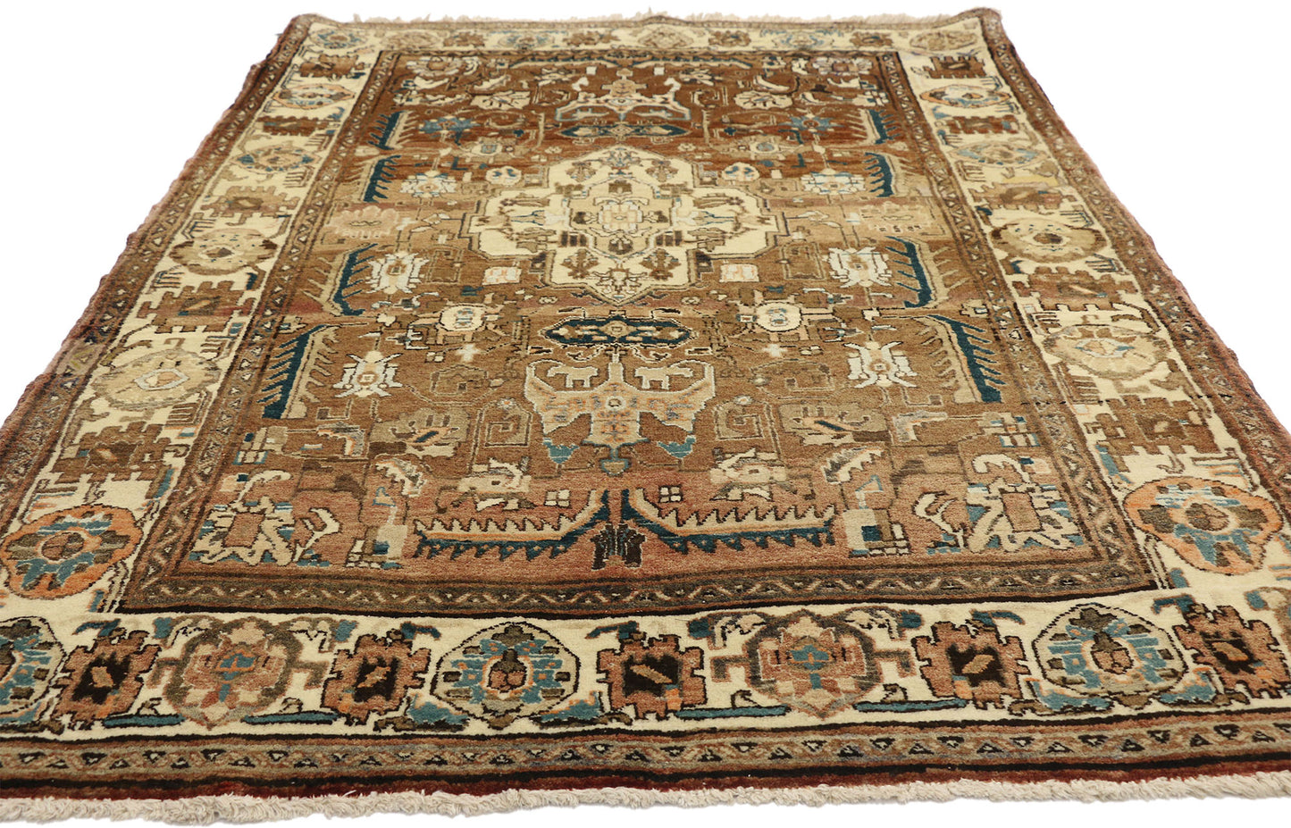 5 x 6 Vintage Persian Heriz Rug 75126