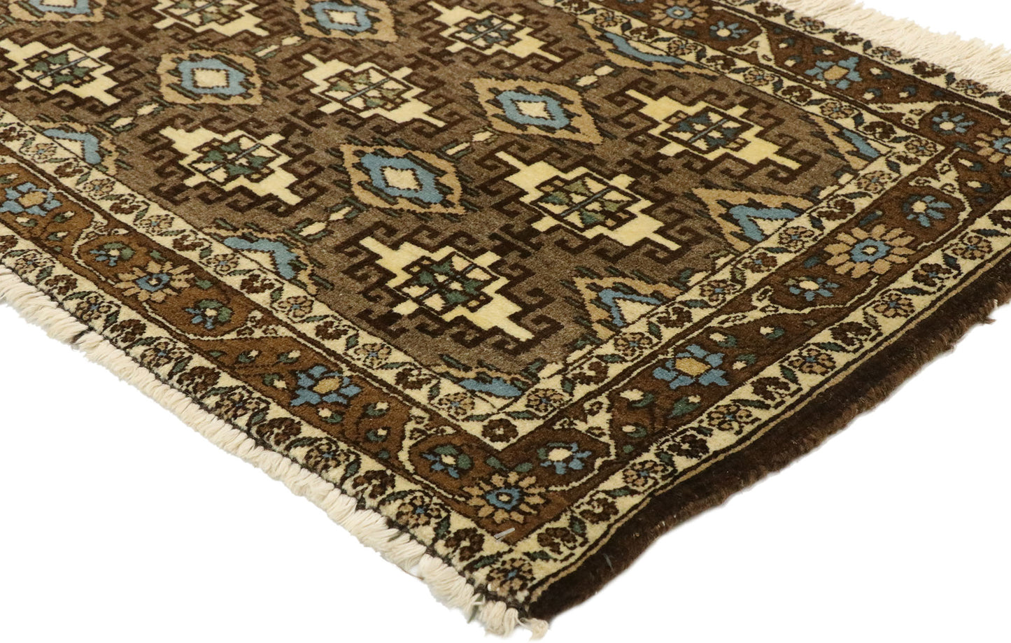 1 x 4 Vintage Persian Mashhad Rug 75166