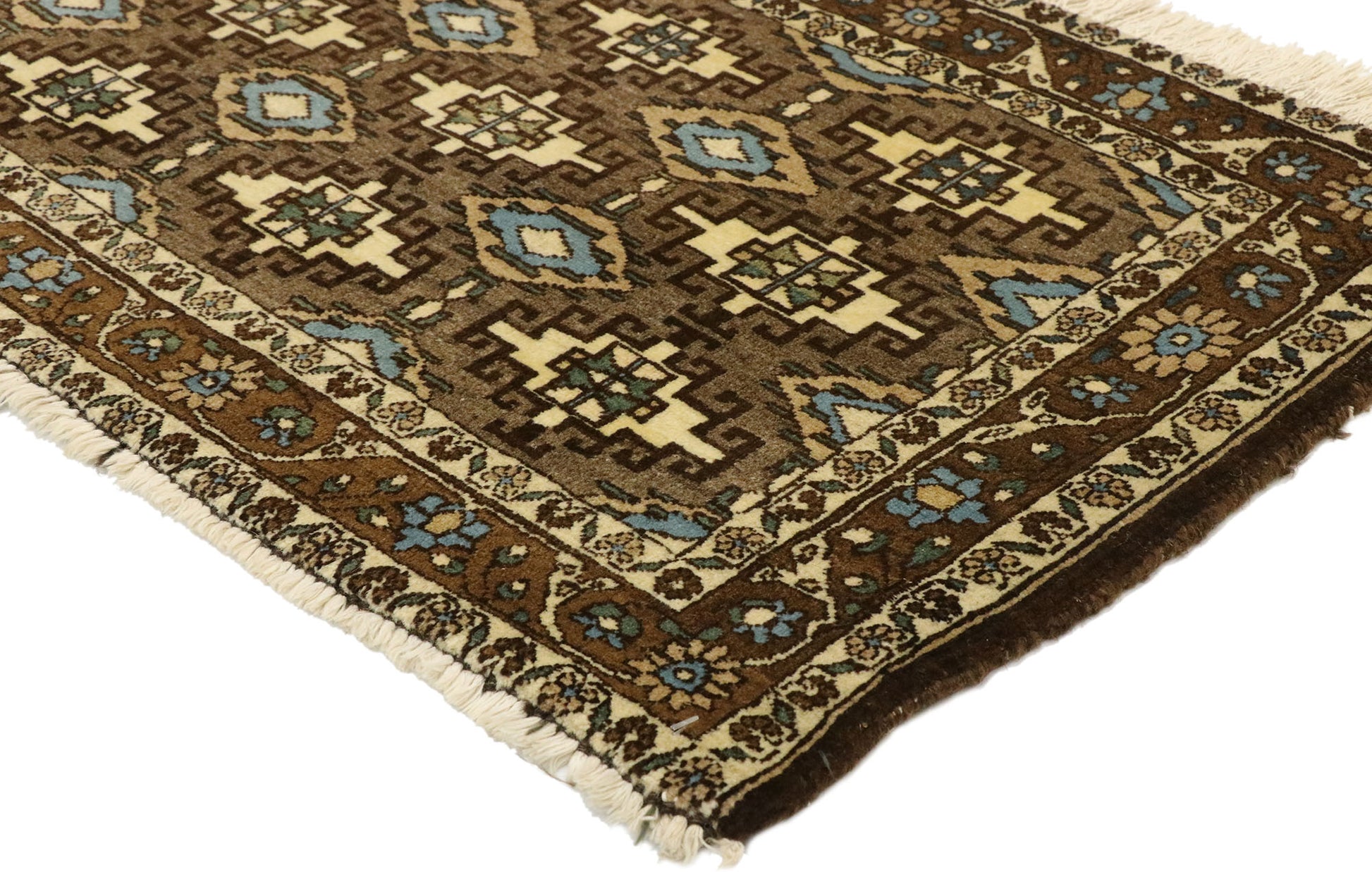 1 x 4 Vintage Persian Mashhad Rug 75166