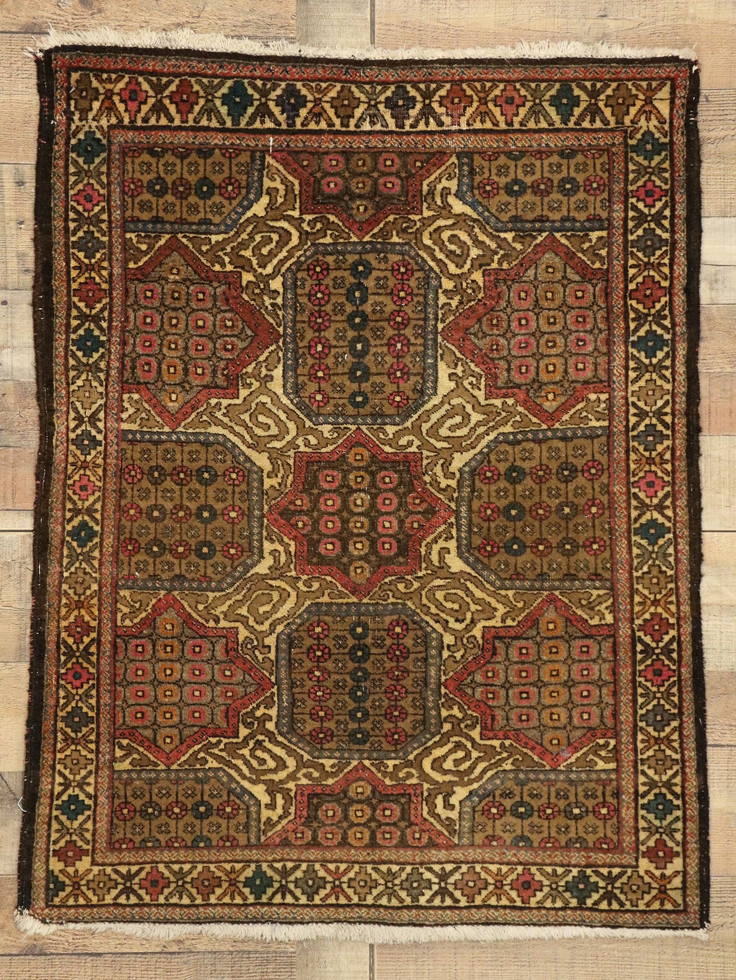 3 x 4 Vintage Persian Mashhad Rug 75172