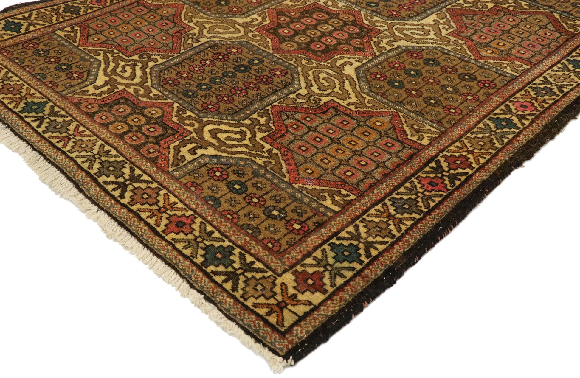 3 x 4 Vintage Persian Mashhad Rug 75172
