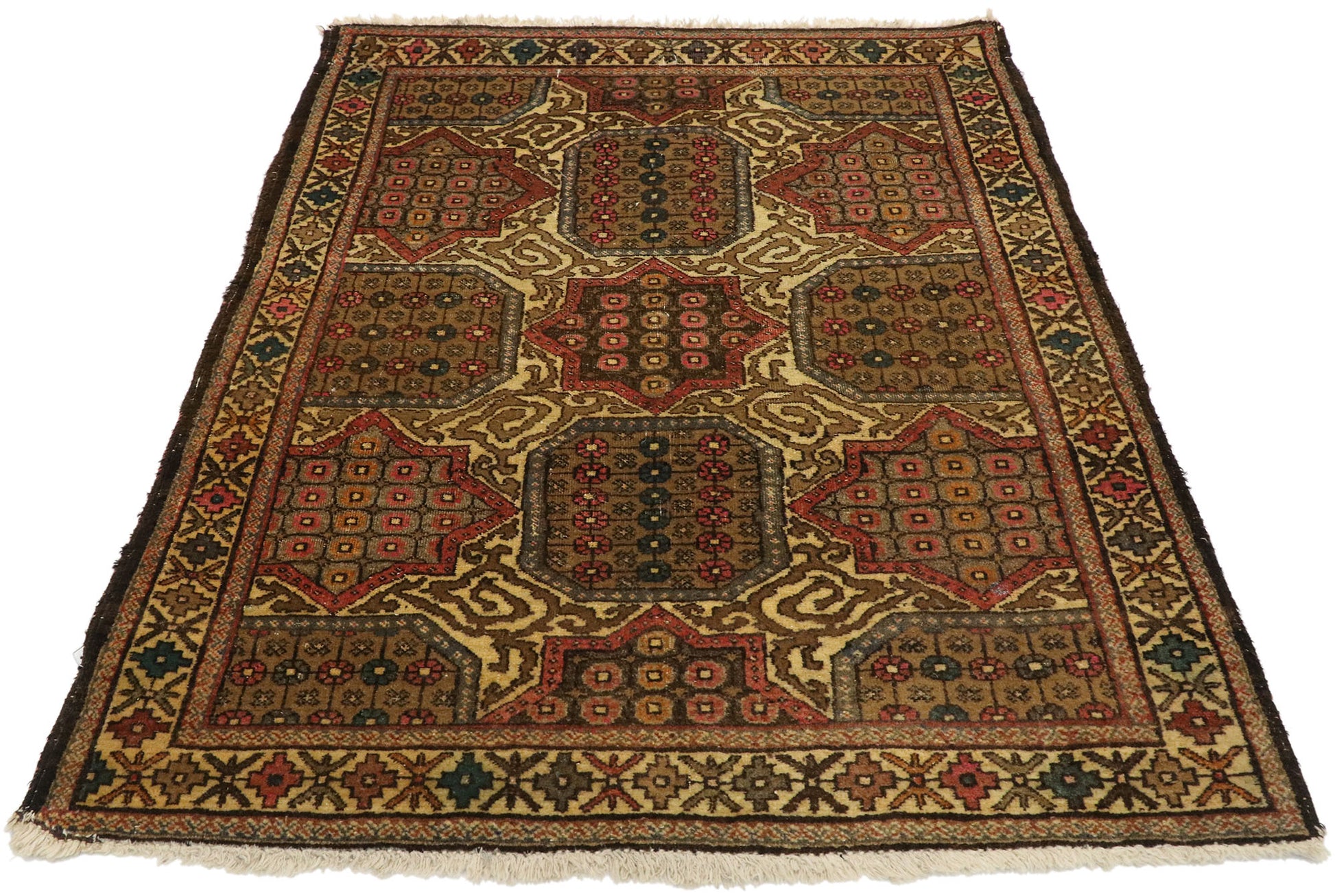 3 x 4 Vintage Persian Mashhad Rug 75172