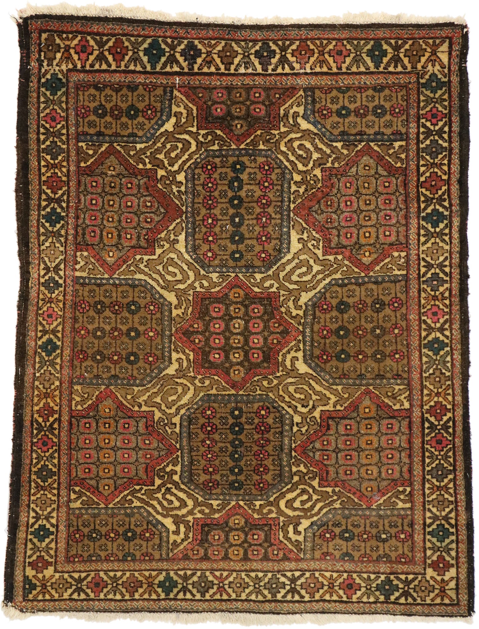 3 x 4 Vintage Persian Mashhad Rug 75172