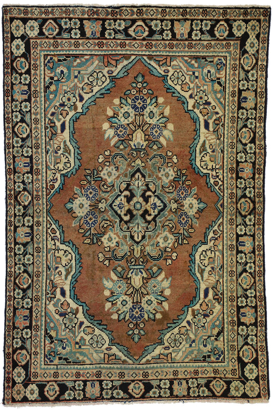 4 x 6 Vintage Persian Mahal Rug 75182