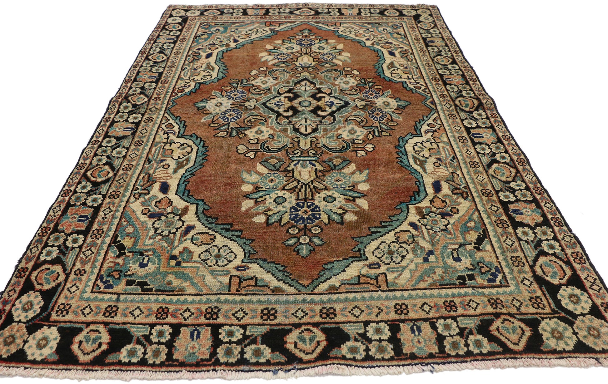 4 x 6 Vintage Persian Mahal Rug 75182