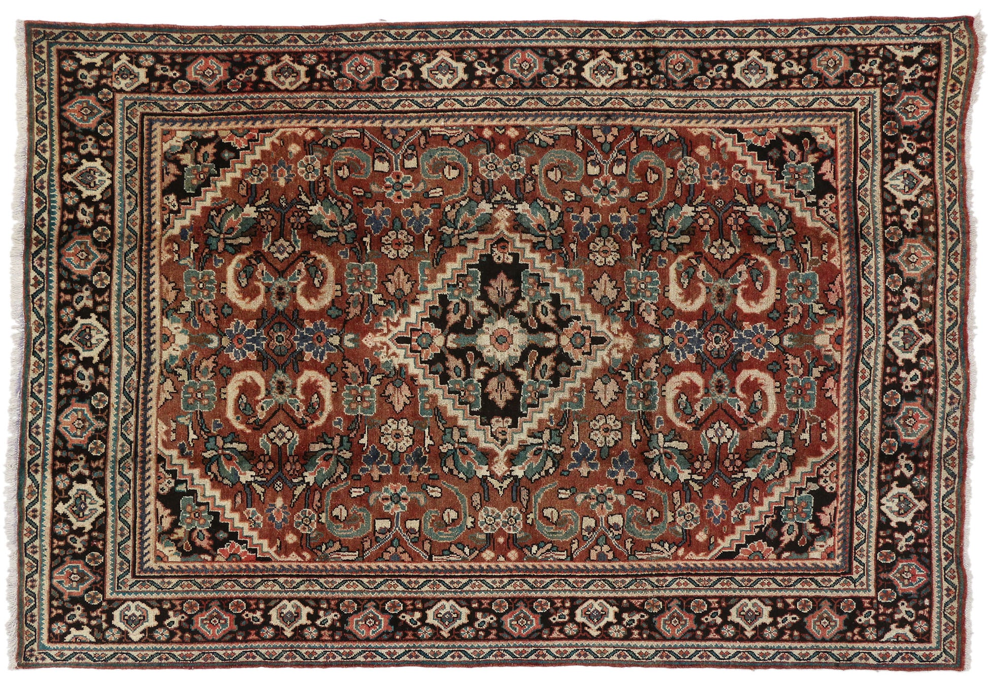 7 x 10 Vintage Persian Mahal Rug 75189