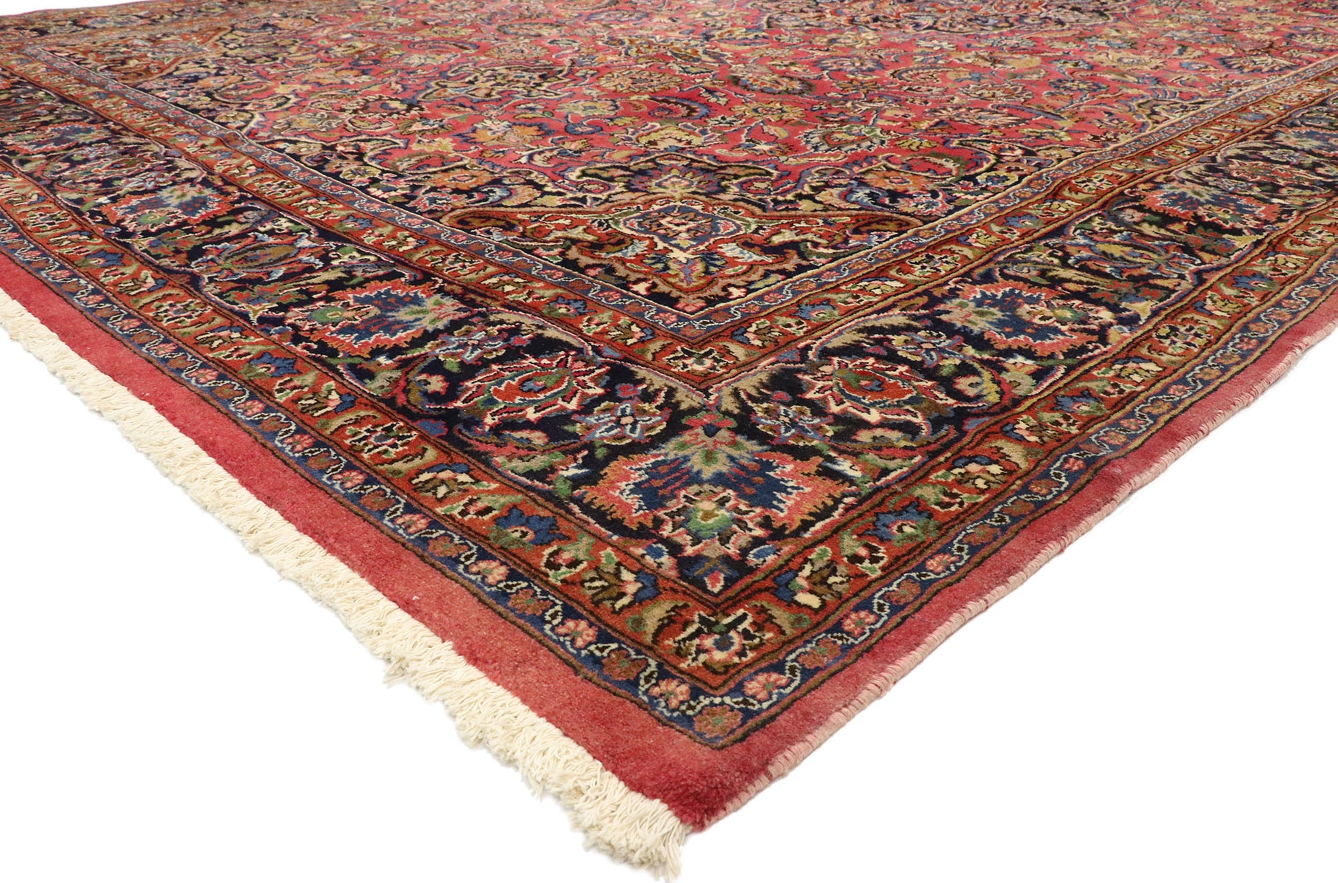 9 x 16 Vintage Persian Mashhad Rug 75202