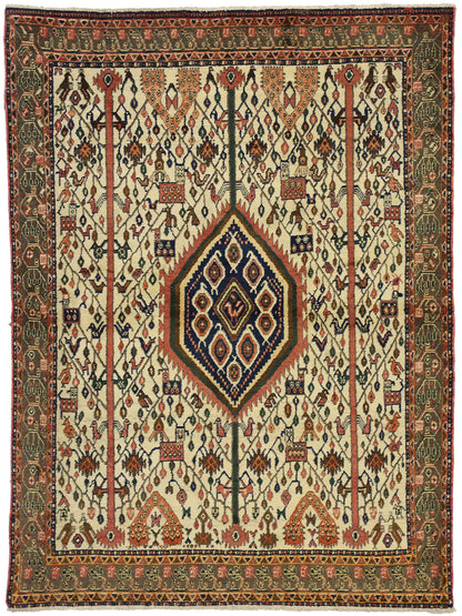 4 x 6 Vintage Persian Afshar Rug 75232