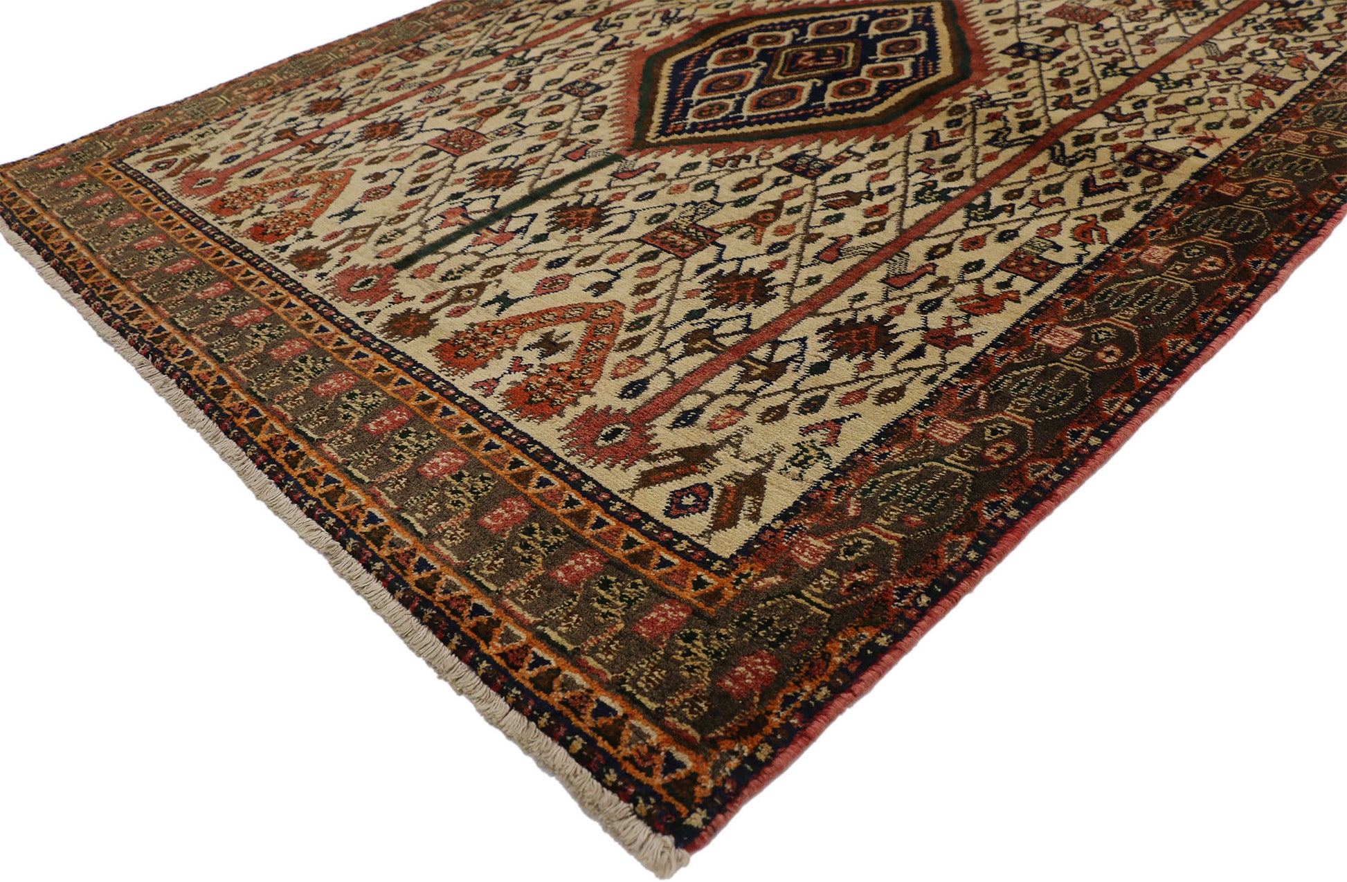 4 x 6 Vintage Persian Afshar Rug 75232