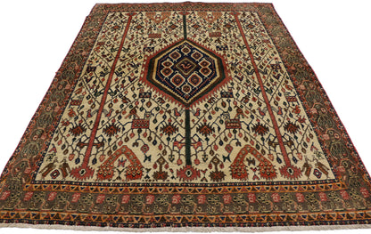 4 x 6 Vintage Persian Afshar Rug 75232