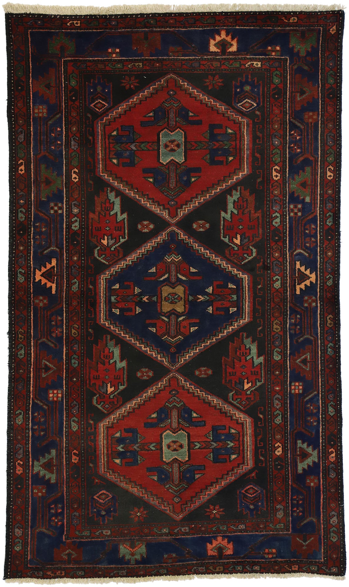 4 x 7 Vintage Persian Hamadan Rug 75237