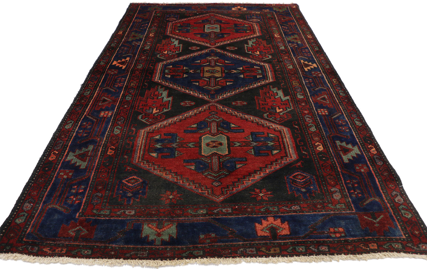 4 x 7 Vintage Persian Hamadan Rug 75237