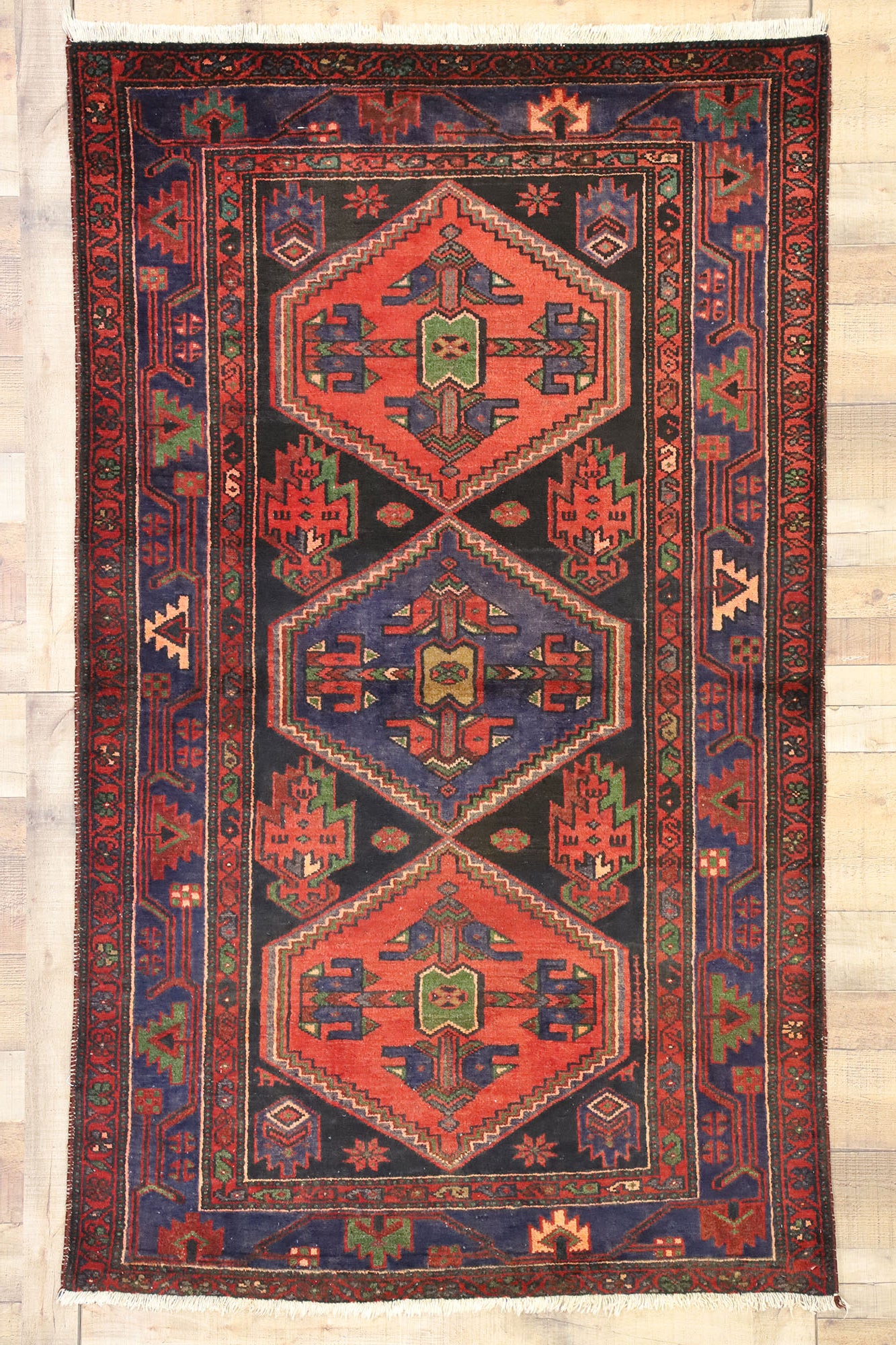 4 x 7 Vintage Hamadan Rug 75242