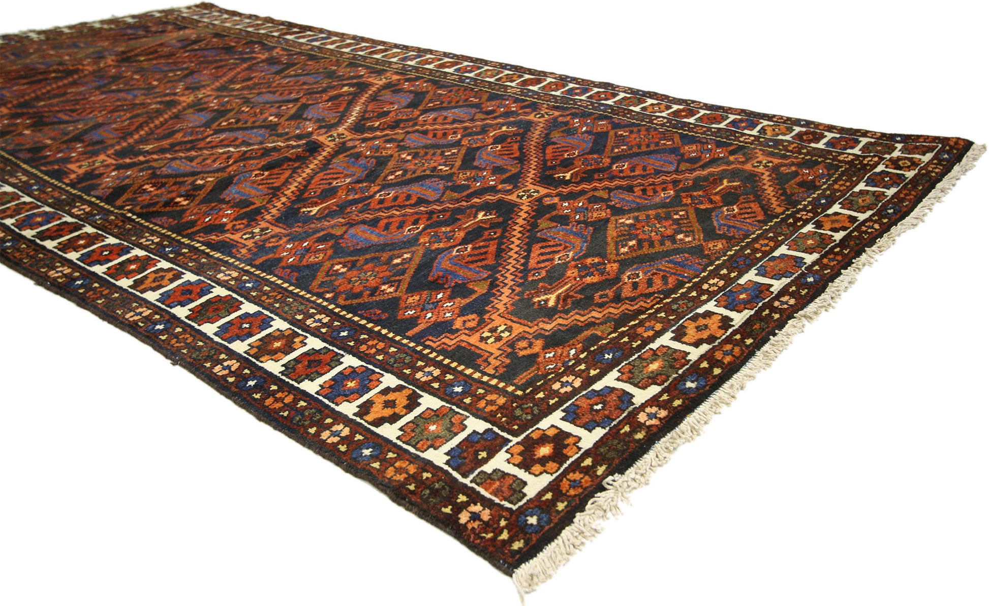 5 x 10 Vintage Persian Bakhtiari Rug 75256