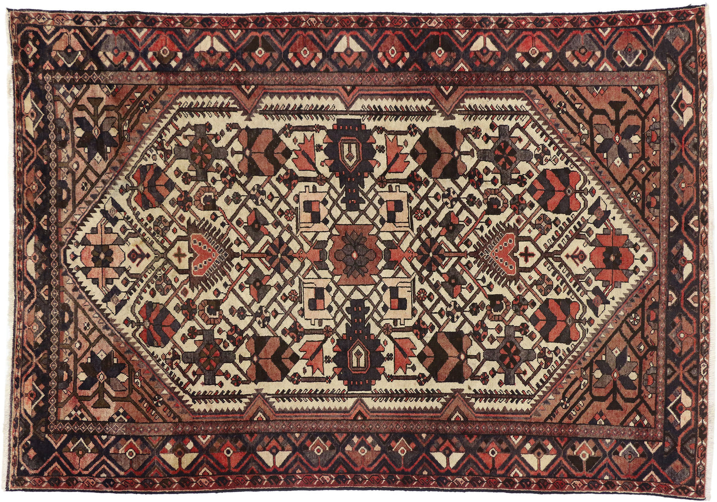 7 x 10 Antique Persian Bakhtiari Rug 75268
