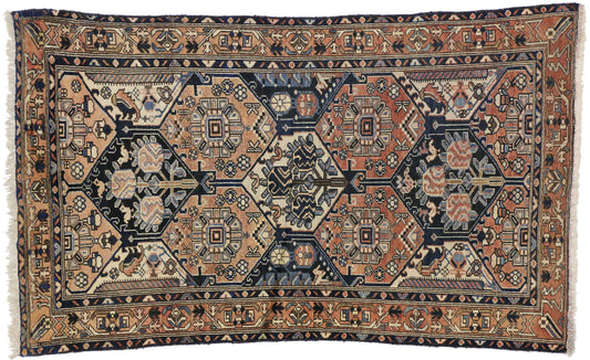 4 x 7 Vintage Persian Bakhtiari Rug 75270
