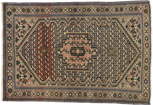 4 x 6 Vintage Persian Bakhtiari Rug 75287