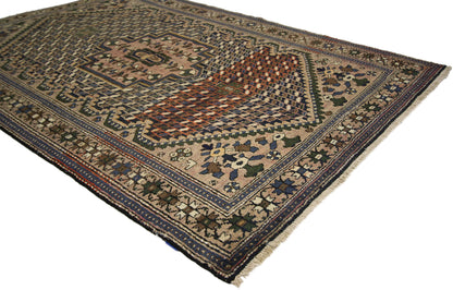 4 x 6 Vintage Persian Bakhtiari Rug 75287