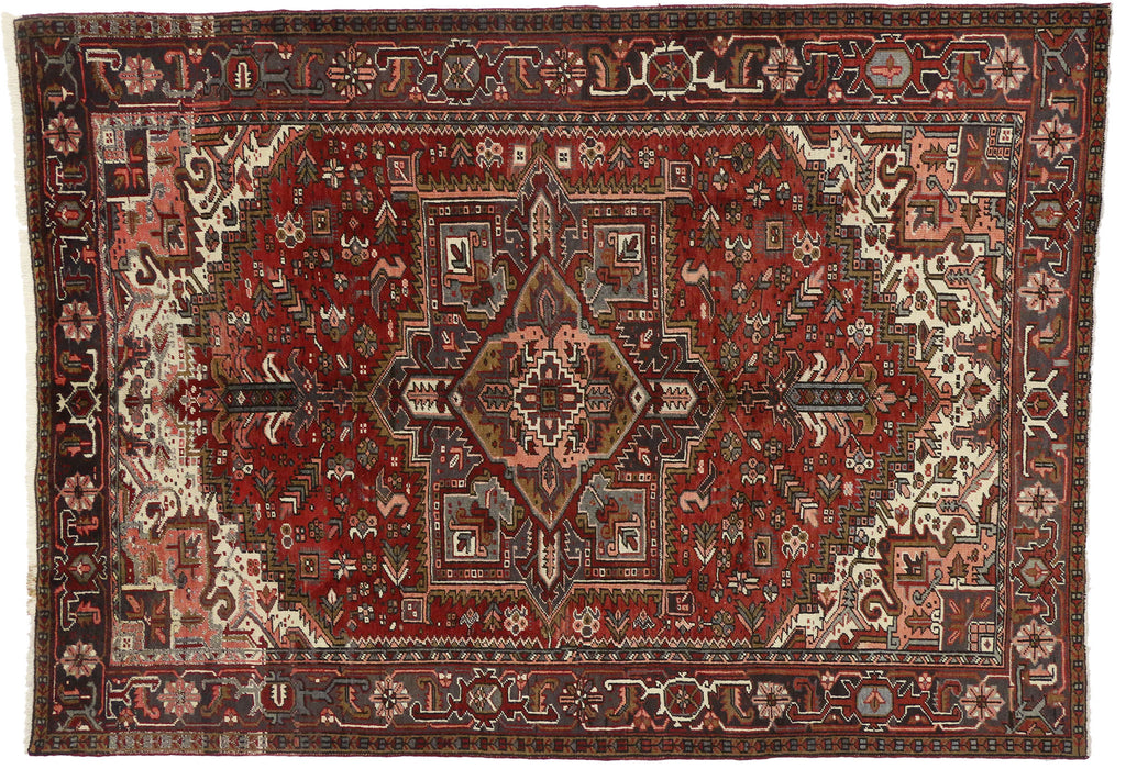 7 x 10 Vintage Persian Heriz Rug 75334
