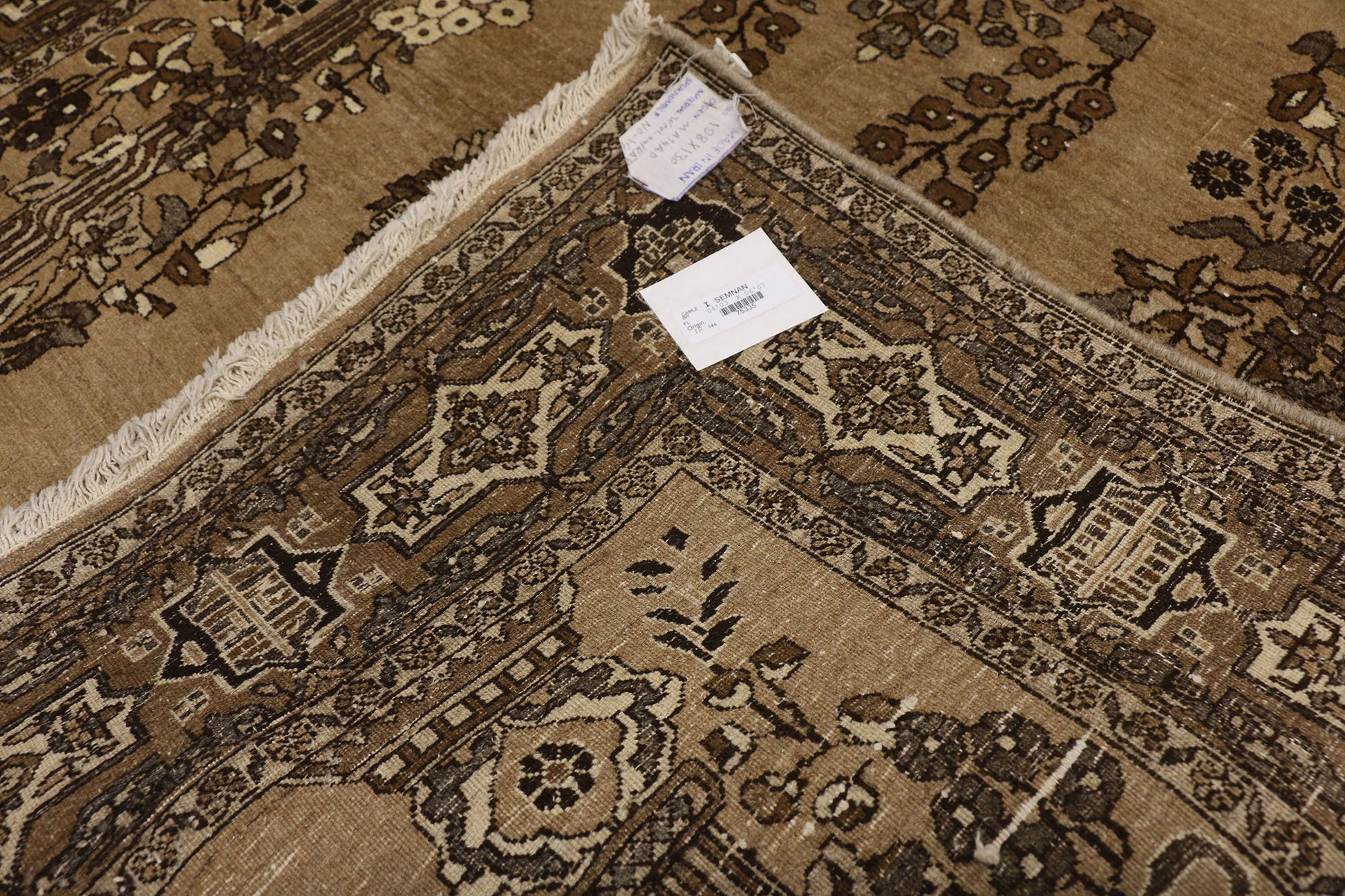 4 x 7 Vintage Persian Semnan Prayer Rug 75335