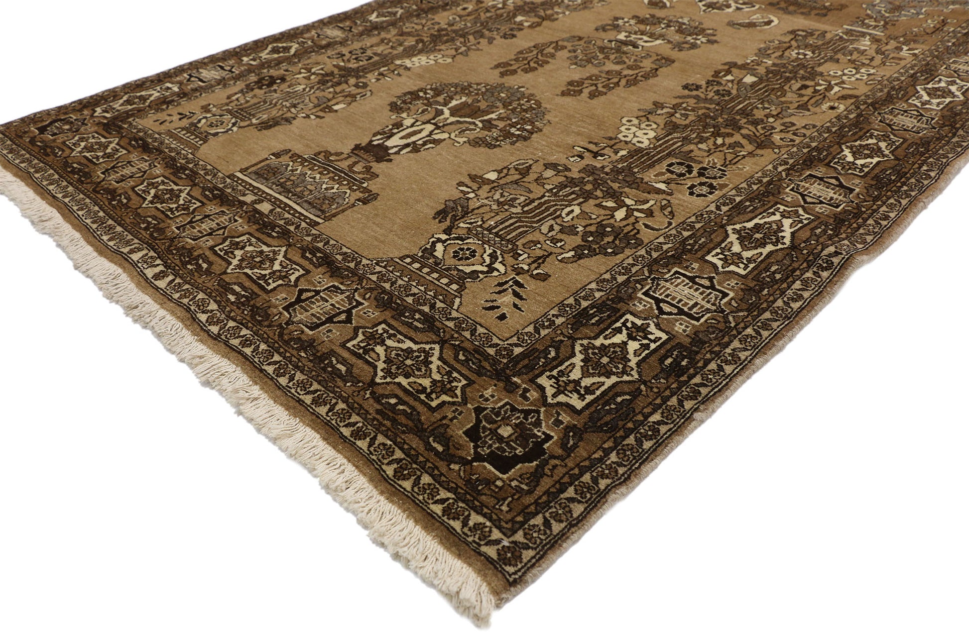 4 x 7 Vintage Persian Semnan Prayer Rug 75335
