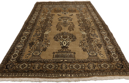 4 x 7 Vintage Persian Semnan Prayer Rug 75335