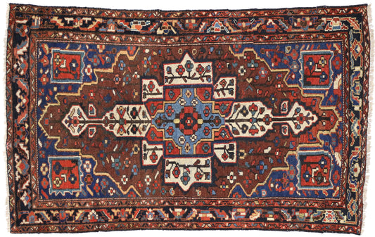 4 x 6 Antique Persian Bakhtiari Rug 75345