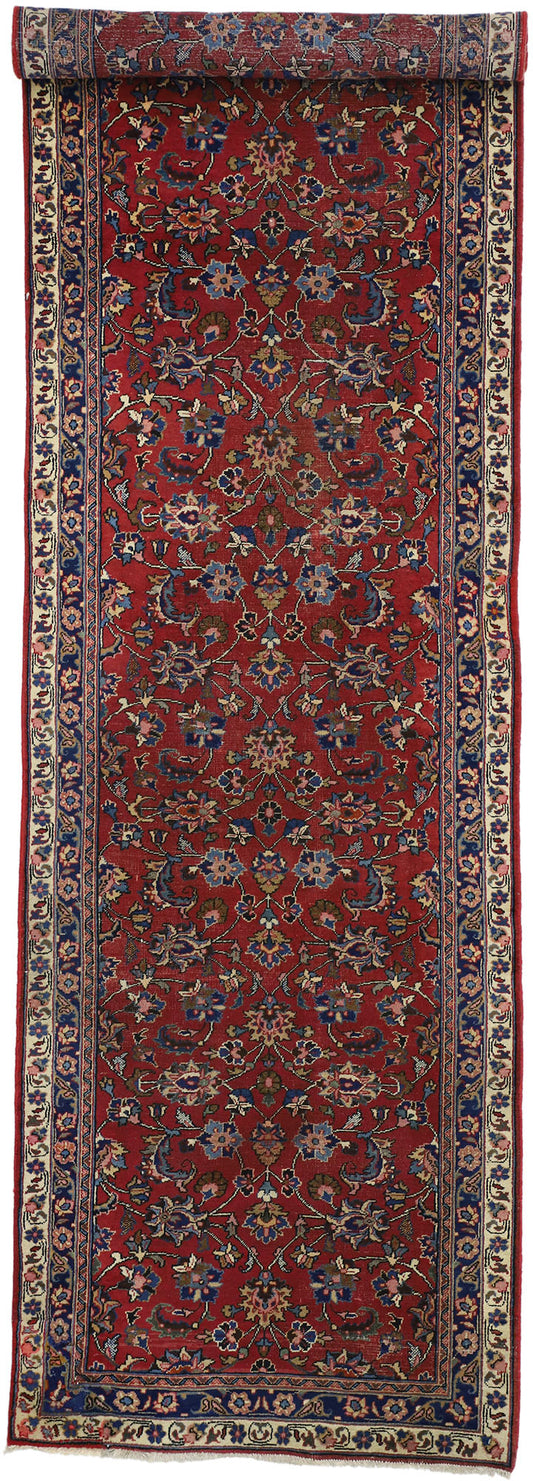 3 x 12 Antique Persian Mashhad Rug 75353