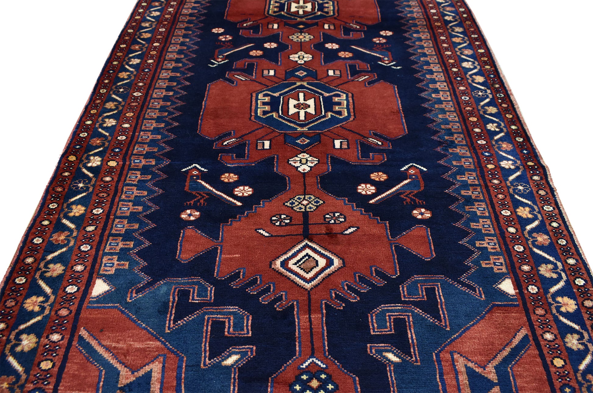 4 x 10 Antique Persian Hamadan Rug 75360